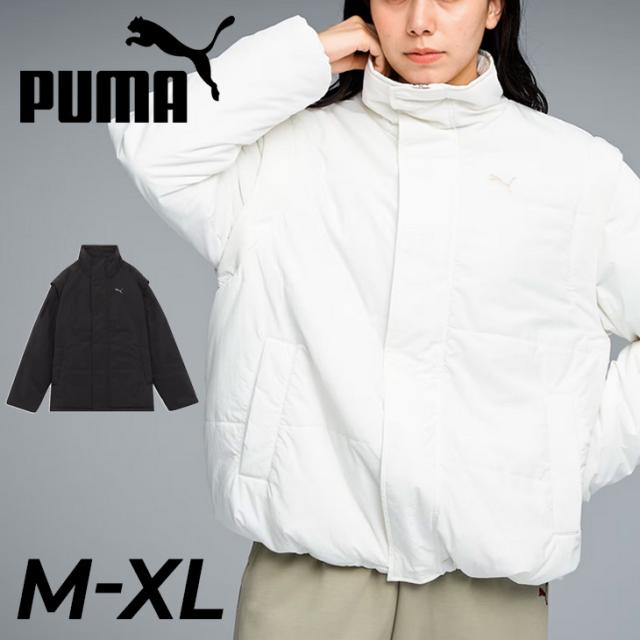 プーマ 中綿ジャケット レディース PUMA 2WAY オータムジャケット スポーツスタイル 女性用 裏地付き アウター 袖取り外し可 中綿ベスト 秋冬 スポーツ  レディースウェア ブランド 秋冬 服 スポーツMIX アパレル/690177