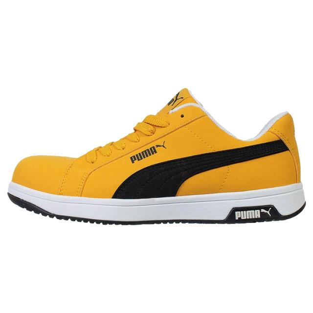 プーマ メンズ ワークシューズ 3E相当 メンズ 作業靴 PUMA SAFETY アイコニック ロー 安全靴 ヘリテイジ 本革 セーフティーシューズ ローカット 合成樹脂先芯 静電気帯電防止 衝撃吸収 プロスニーカー 建設現場 工場 DIY ブランド PUMA WORK HERITAGE くつ/642000