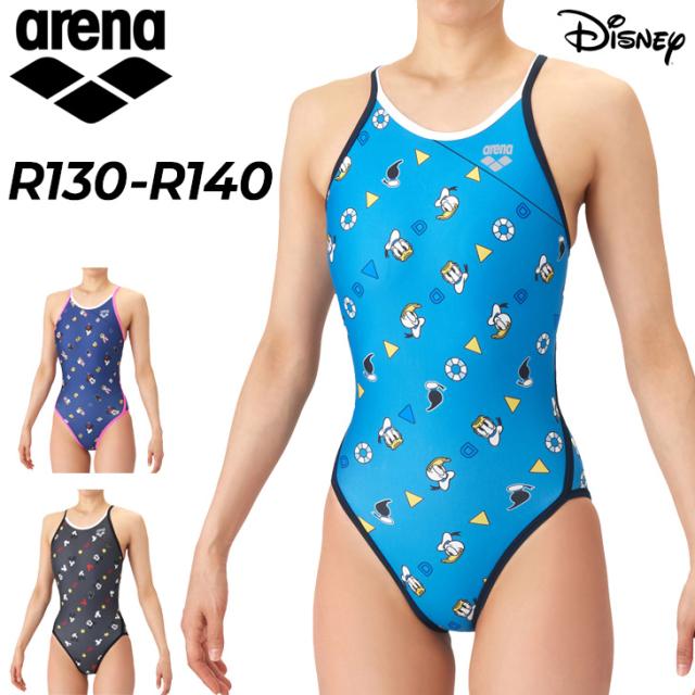 アリーナ arena ジュニア 女子 水泳 練習用水着 R130 R140 arena タフスーツ トレーニングワンピース（オープンバック）子ども 女の子 キッズ スイムウェア トレーニング水着 ディズニー Disney ミッキー キャラクター 女児 ブランド みずぎ/AS6SWM51G【返品不可】