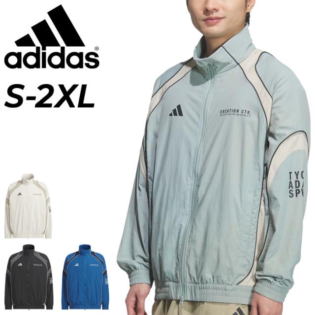 アディダス メンズ ウィンドブレーカー adidas M VERBIAGE ウーブンジャケット 裏地なし 長袖 フルジップ アウター 男性 ルーズ スポーティ ウェア Y2K メンズジャケット スポーツウェア 上着 ブランド アパレル メンズウエア/NEC14