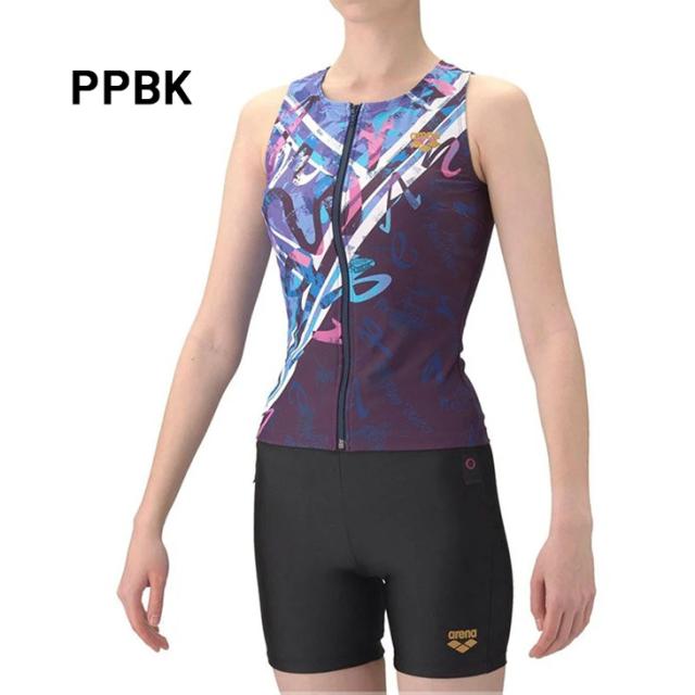 アリーナ レディース フィットネス水着 水泳 arena フィットネスセパレーツ ミドルレッグ 差し込みパッド 女性用 セパレート水着 ブランド スイムウェア アクアビクス 水中ウォーキング スイミング ジム プール 婦人 みずぎ 体型カバー/AS6SWF58L【返品不可】