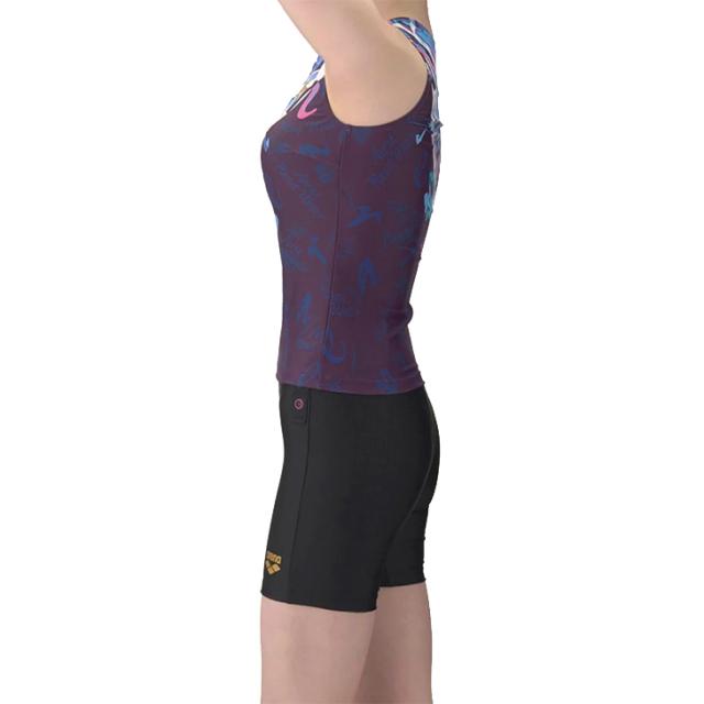 アリーナ レディース フィットネス水着 水泳 arena フィットネスセパレーツ ミドルレッグ 差し込みパッド 女性用 セパレート水着 ブランド スイムウェア アクアビクス 水中ウォーキング スイミング ジム プール 婦人 みずぎ 体型カバー/AS6SWF58L【返品不可】
