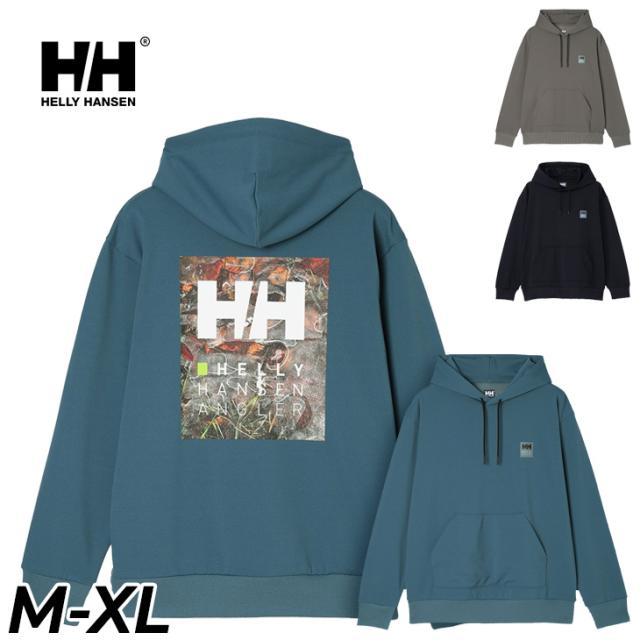 ヘリーハンセン パーカー 長袖 プルオーバー メンズ HELLYHANSEN HHアングラースウェットパーカ 薄手 裏毛 スエット 吸汗速乾 男性 マリンスポーツ セーリング アウトドア メンズウエア トップス スウェットシャツ ブランド アパレル フォトプリント/HO32602