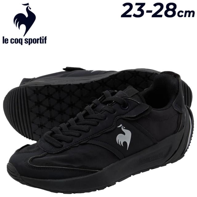 ルコック スニーカー メンズ レディース 3E相当 le coq sportif LCS クオーツ アルファ 黒スニーカー 幅広 ローカット シワ加工アッパー スポーツ シューズ 男女兼用 靴 スポーティ ユニセックス ブランド QUARTZ くつ/LU6SSN13UZ