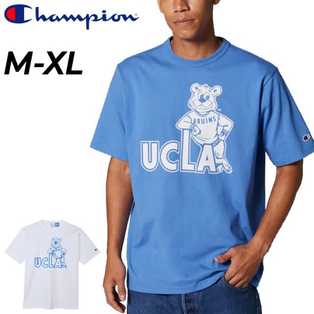 チャンピオン 半袖 Tシャツ メンズ Champion ティーテンイレブン T1011 アメリカ製 カレッジ UCLA くま キャラクター プリントT 男性 半そで トップス アメカジ 半袖シャツ メンズウェア メンズ 服 ブランド MADE IN USA アパレル/C5-D301