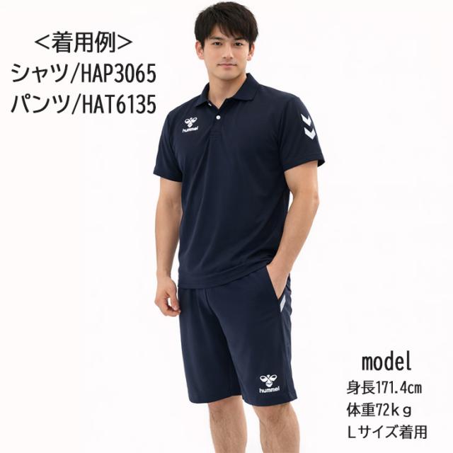 ヒュンメル 半袖ポロ ハーフパンツ メンズ 上下 hummel トレーニングウェア セットアップ 吸汗速乾 スポーツウェア 半袖シャツ ショートパンツ 2点セット ランニング 運動 サッカー 練習着 メンズウェア 上下組 服 チーム対応 ブランド アパレル/HAP3065-HAT6135_6