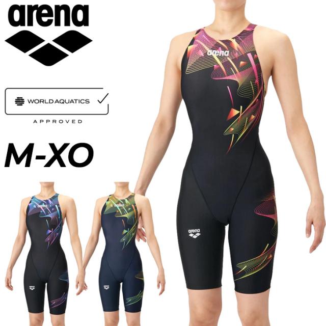 アリーナ WA承認 レディース 競泳水着 公式大会可 arena レーシングワンピーススパッツ（オープンバック・ハーフレッグ） オールインワン 大人 女性 女子 レース用 スイムウェア 競技水着 ブランド AQUA RACING アクアレーシング みずぎ/AS6SRC83L【返品不可】