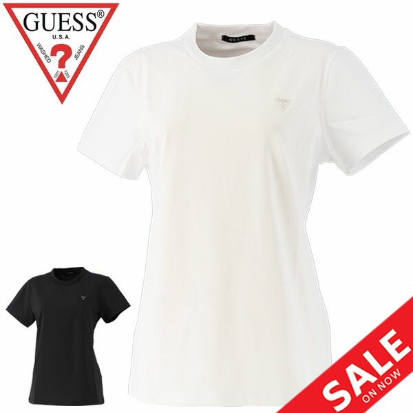 Tシャツ 半袖 レディース ゲス Guess クルーネック ワンポイントロゴ シンプル おしゃれ 女性 トップス カットソー ブラック ホワイト Ykの通販はau Pay マーケット Apworld