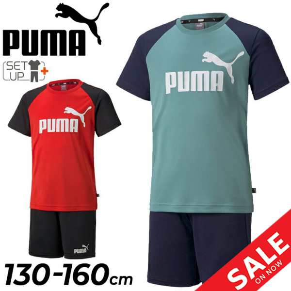 キッズ 半袖Tシャツ ショートパンツ 上下 プーマ PUMA 男の子 130-160cm 子供服 スポーツウェア セットアップ 2点セット 子ども  トレーニ｜au PAY マーケット