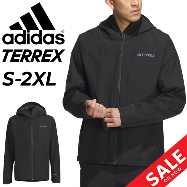 アディダス メンズ adidas TERREX R.RDY レインジャケット テレックス アウトドアウェア ウエア アウター フード付き 登山 トレッキング キャンプ 男性用 雨 上着 ジャンバー 黒 ブラック メンズアウター ブランド アパレル/HAR36の通販は