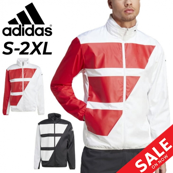 アディダス ウィンドブレーカー メンズ adidas チームウェア ウーブン テニス ジャケット 裏メッシュ アウター 防風 男性用 ウインドブレーカー スポーツウェア ウエア ジャンバー 白 赤 黒 ブランド アパレル/HBB75
