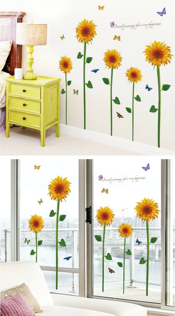ウォールステッカーひまわり 花 植物 アルファベット ウォールステッカー シール 向日葵 ヒマワリ 夏 アイビー 木 花 壁紙 トイレ 時計 の通販はau Pay マーケット Value Deco Park