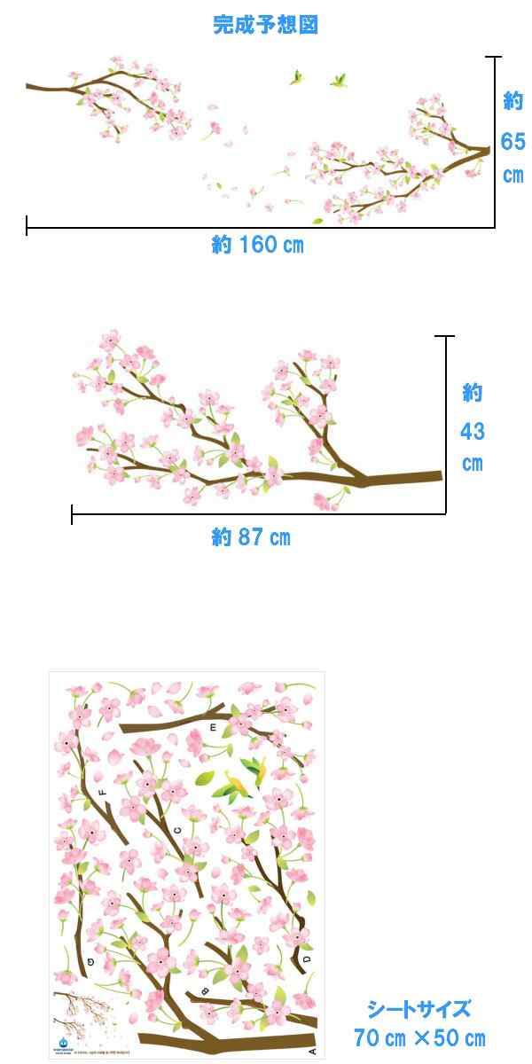 ウォールステッカー 花 木 植物 桜 さくら サクラ 壁シール 春