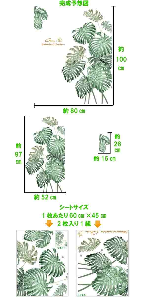 ウォールステッカー 植物 おしゃれ 南国 海 花 木 グリーン モンステラ ヤシの木 カフェ トロピカル 文字 ヤシの葉 ハワイ 夏 リーフ  かの通販はau PAY マーケット - value DeCo park