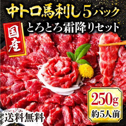 馬刺し 国産 熊本 霜降り 赤身 肉 馬肉 送料無料 馬刺しセット 贅沢の極み！ 『とろとろ霜降りセット』 霜降り 中トロ 約5人前 250g 赤身肉 馬刺 食べ物 おつまみ ギフト 利他フーズ 食べ物 父の日 おつまみセット 父の日ギフト 晩酌 お父さん 肉 お中元 暑中見舞い お盆