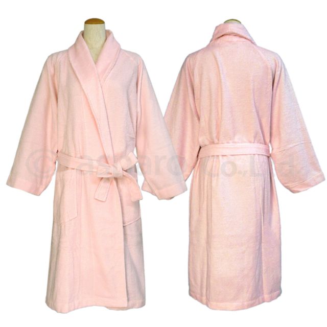 バスローブ メンズ レディース 兼用 綿100 ガウンピンクの通販はau Pay マーケット アスナロ ファッションマート