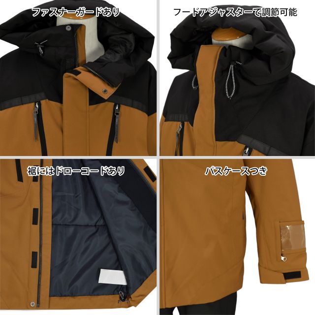 スキーウェア メンズ WINDEX 耐水圧10000mm 中綿ボリューム仕様 スノボ