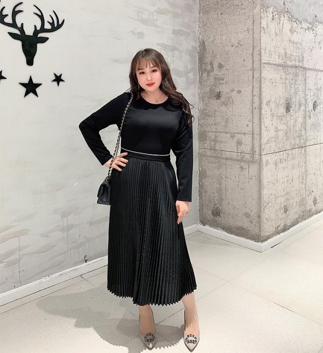 大きいサイズ レディース 長袖 パッチワーク ニット ドレスワンピース ブラック ロング スカート パーティードレス 5xl 4xl 3xl 2xl Xl Lの通販はau Pay マーケット Endless Au Pay マーケット店