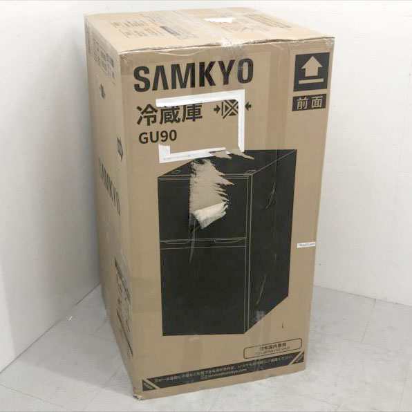 D1374YO ■1008【未使用・B品】2ドア 小型 冷凍冷蔵庫 95L SAMKYO GU90 冷凍庫 耐熱天板 左右開き対応 コンパクト