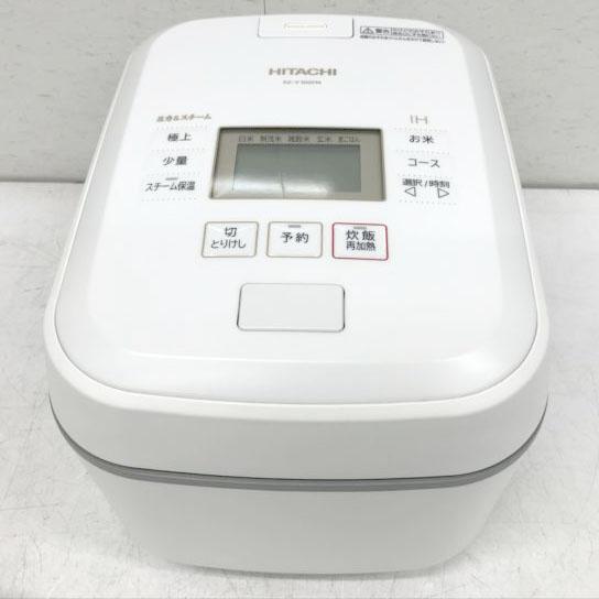 D9900YO ◆1220_2凹【美品】炊飯器 5.5合 圧力&スチームIH 日立 RZ-V100FM(W) 24年製 沸騰鉄釜 ふっくら御膳家電 キッチン
