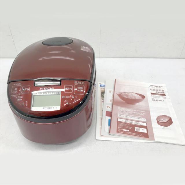 E0239YO ◆1220_1凹【美品】炊飯器 5.5合 圧力IH 日立 RZ-H10EJ R 24年製 日本製 黒厚鉄釜 蒸気セーブ家電 キッチン