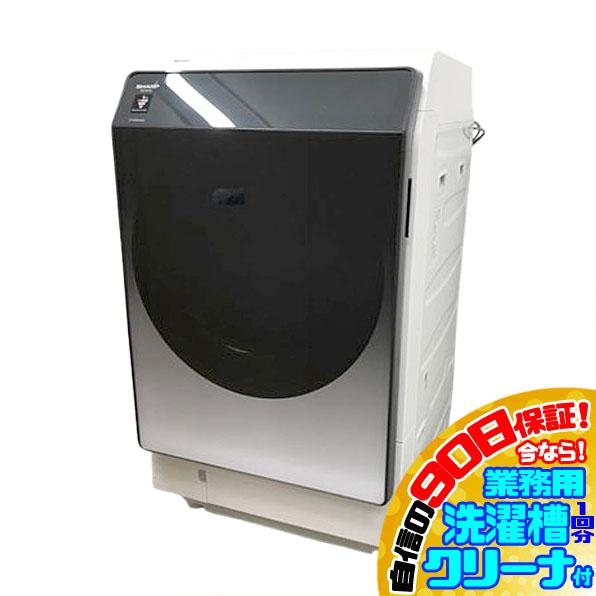E0583YO 90日保証！【訳あり・美品】ドラム式洗濯乾燥機 洗濯11kg/乾燥6kg 左開き シャープ ES-W114-SL 22年製