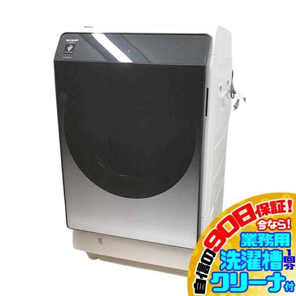 E0586YO  90日保証！【美品】ドラム式洗濯乾燥機 洗濯11kg/乾燥6kg 左開き シャープ ES-W114-SL 21年製