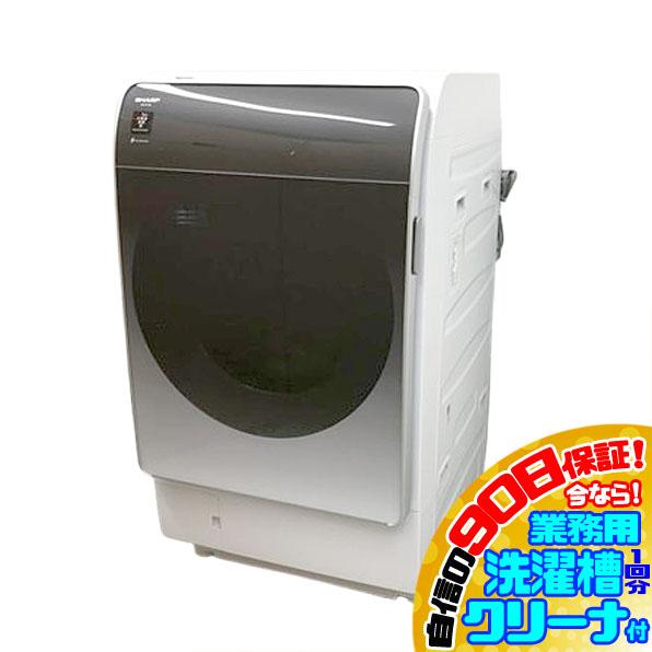 E1797YO ■0214 90日保証！【美品】ドラム式洗濯乾燥機 洗濯11kg 乾燥6kg 左開き シャープ ES-X11B-SL 25年製