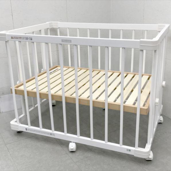 E1858YO ◆0220●【アウトレット品】ミニジョイントベッド ネオ ホワイト ファルスカ 746052  ベビーベッド サークル