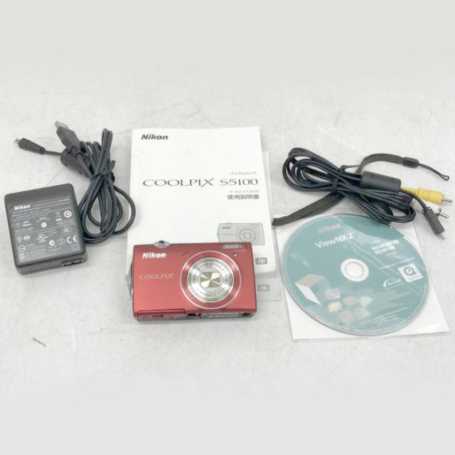 E2343YO ◆0610_10凹【美品】デジタルカメラ クールピクス ニコン S5100RD  1220万画素 光学5倍ズーム家電