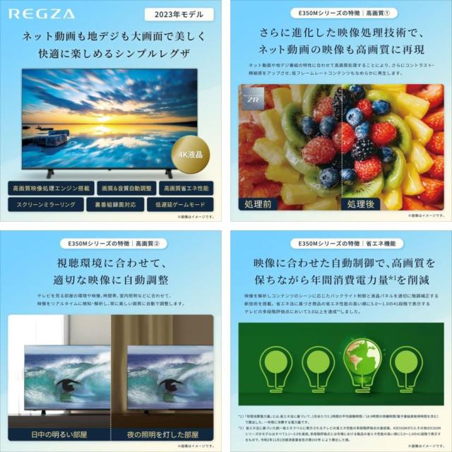 E3558YO ■0320【設置未使用品】液晶テレビ 4K 65インチ REGZA 65E350M 25年製 ダブルチューナー_4