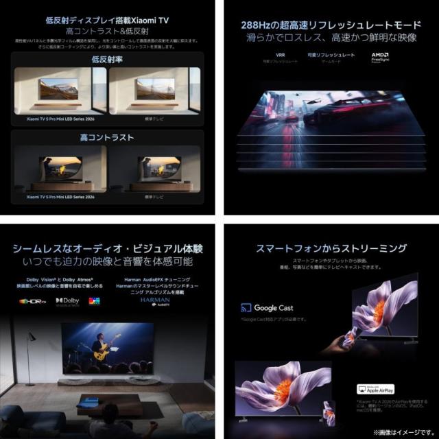 E3565YO ■0320【訳あり・未使用品】チューナーレス テレビ 55インチ 4K xiaomi ELA6306JP 25年製 144Hz 液晶_4