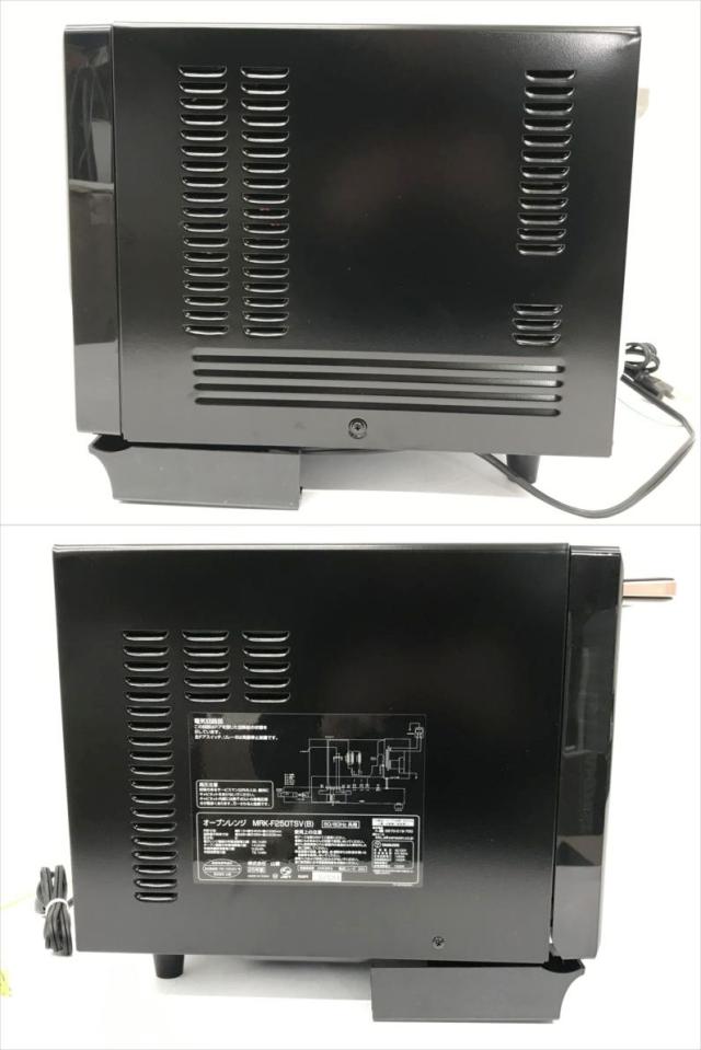 E3638YO ◆0430_2凹 オーブンレンジ 25L 山善 MRK-F250TSV(B) 25年製 フラットテーブル 自動メニュー19種類家電_4
