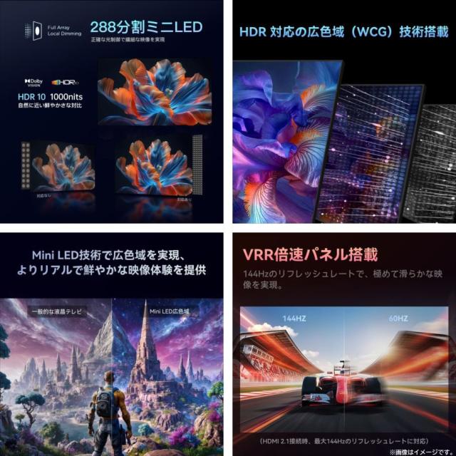 E3779YO ■0328【未使用品】チューナーレステレビ 65V型 4K FPD JG65-I2 25年製 広色域 144Hz_3