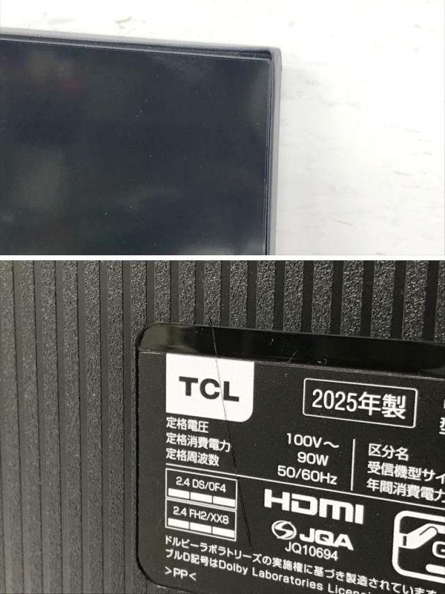 E4463YO ■0422【展示品】液晶テレビ 43V型 4K TCL 43V6C 25年製 Wチューナー内蔵 壁かけ対応_4