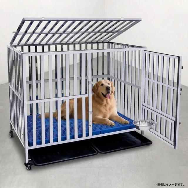 E7333YO ◆0805【アウトレット品】大型犬用ケージ TUIYIDUO TYD-009 ステンレス製 折りたたみ式 キャスター付き 18,533円