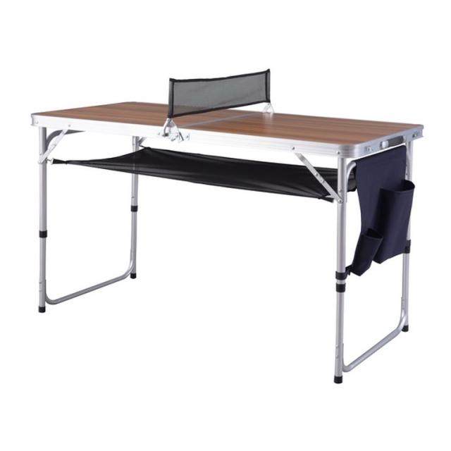 ピンポンテーブル W120×D64.5×H60/70 ODL-555 テーブル アウトドアテーブル フォールディングテーブル 卓球台 卓球テーブル アウトドア キャンプ 公園 家族 子供 楽しい 持ち運び 折りたたみ 高さ調整 収納付き