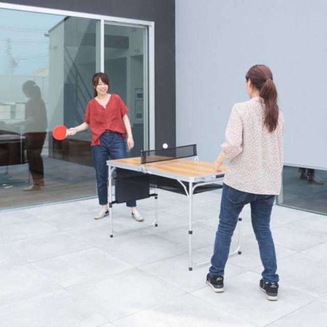 ピンポンテーブル W120×D64.5×H60/70 ODL-555 テーブル アウトドアテーブル フォールディングテーブル 卓球台 卓球テーブル アウトドア キャンプ 公園 家族 子供 楽しい 持ち運び 折りたたみ 高さ調整 収納付き ピンポンテーブル W120×D64.5×H60/70 ODL-555 テーブル アウトドア