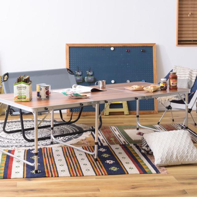 フォールディングテーブル ワイド D80 W180×D80×H54/62/70 ODL-558 フォールディングテーブル アウトドアテーブル ワイドテーブル 折りたたみテーブル テーブル 横幅180cm 高さ調節 3段階調節 収納 キャンプ BBQ アウトドア 軽量 コンパクト