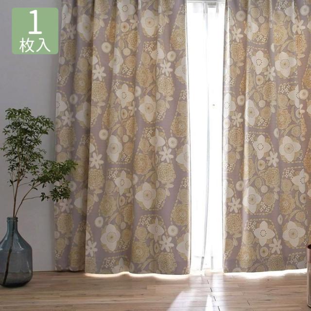 カーテン 遮光 3級 幅100×丈135cm (1枚入）花柄 フラワー 植物柄 腰高窓 100×135 日本製 ナチュラル お洒落 おしゃれ 丸洗い 洗える ウォッシャブル 形状記憶加工 一人暮らし 既製 リビング 新居 新築 引っ越し 国産の通販は 5,602円