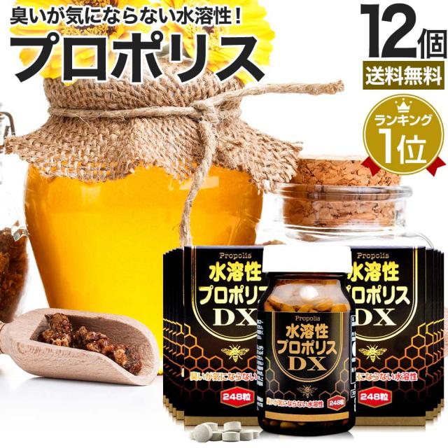 水溶性プロポリスDX粒 248粒×12個セット 約324〜372日分 送料無料 宅配便 | プロポリス エキス プロポリスエキス プロポリスサプリ プロポリスサプリメント 美容 サプリ サプリメント 粒 タブレット 男性 女性 まとめ買い