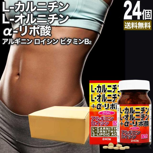 L-カルニチン＋α-リポ酸 240粒×24個セット 約720日分 送料無料 宅配便 | ダイエット サプリ サプリメント ダイエット食品 ダイエットサプリメント 男性 女性 カルニチン αリポ酸 アルファリポ酸 オルニチンl オルニチン アルギニン ロイシン 粒 タブレット まとめ買い