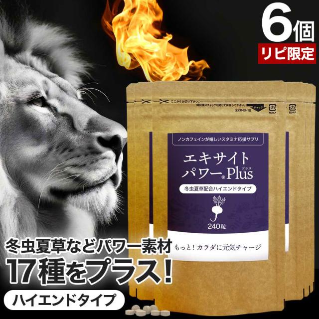 リピーター様限定 エキサイトパワープラス 240粒×6個セット 約180日分 送料無料 メール便 | マカ maka マカサプリメント マカサプリ 有機マカ粒 有機 オーガニック 妊活 冬虫夏草 シトルリン トンカットアリ ムクナ 亜鉛 酵母 亜鉛サプリ サプリ 粒 男性 女性 まとめ買い