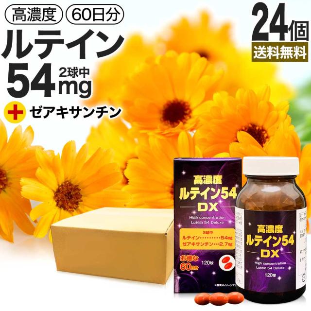 高濃度ルテイン54DX 120球×24個セット 約1440日分 送料無料 宅配便 | ルテイン ゼアキサンチン マリーゴールド カロテノイド 緑黄色野菜 サプリ サプリメント カプセル まとめ買い