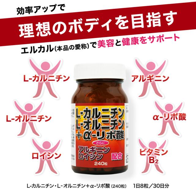 L-カルニチン＋α-リポ酸 240粒×12個セット 約360日分 送料無料 宅配便 | ダイエット サプリ サプリメント ダイエット食品 ダイエットサプリメント 男性 女性 カルニチン αリポ酸 アルファリポ酸 オルニチンl オルニチン アルギニン ロイシン 粒 タブレット まとめ買い_3