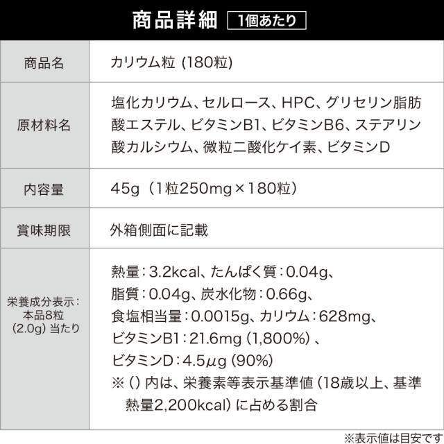 スタンドパック カリウム粒 12個セット (180粒×12) 送料無料 メール便 | カリウム 塩化カリウム カリウムサプリ カリウムサプリメント ビタミン ビタミンサプリ ビタミンサプリメント_4
