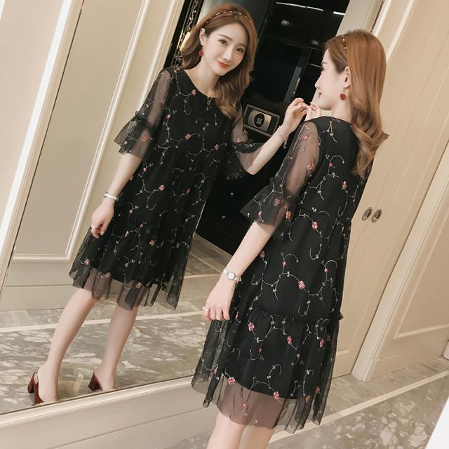 マタニティ ワンピース マタニティウェア ドレス 結婚式 パーティ お呼ばれ 刺繍 花柄 フレア フリル レース 五分袖 ひざ丈 ママ ベビー の通販はau Pay マーケット マタニティウエア 専門店 Fairy Shop