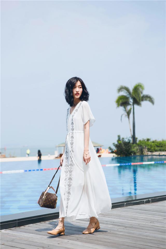 マタニティ ワンピース マタニティウエア 小さいサイズ 大きいサイズ 半袖 ママ ベビー ロング丈 ボヘミアン レース刺繍 シフォン エスニの通販はau Pay マーケット マタニティウエア 専門店 Fairy Shop