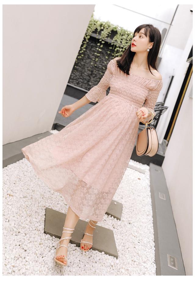 マタニティ ワンピース マタニティウェア 春 夏 星柄 オフショルダー チュール レース シャーリング 七分袖 ゆったり マキシ丈 ハイウエの通販はau Pay マーケット マタニティウエア 専門店 Fairy Shop