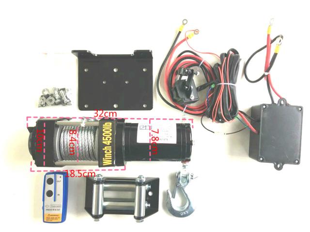 保証付 電動ウインチ 4500lb ワイヤーロープ仕様 12V 汎用マウント 2045kg ジムニー に最適 シーエルリンク 4WD 牽引 ウィンチ : WEIMALL 電動ウインチ 12v 4500LBS（2041kg） ロープ